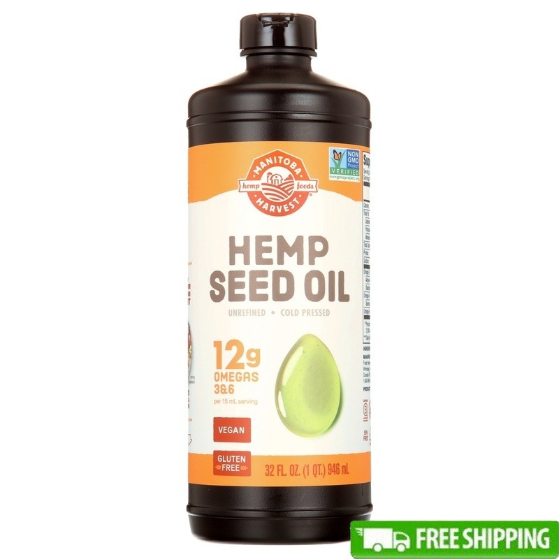 Cold Pressed Hemp Seed Oil 32oz 12g Omega 3 6 Vegan NonGMO Gluten Free New