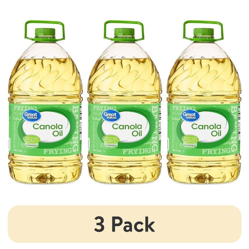 Canola Oil Heart Healthy High Smoke Point 1 Gallon 3-Pack