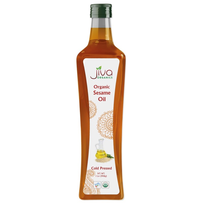 Jiva Organics Organic Sesame Oil 1 Liter Bottle – Ideal for Ayurveda & Cookin…