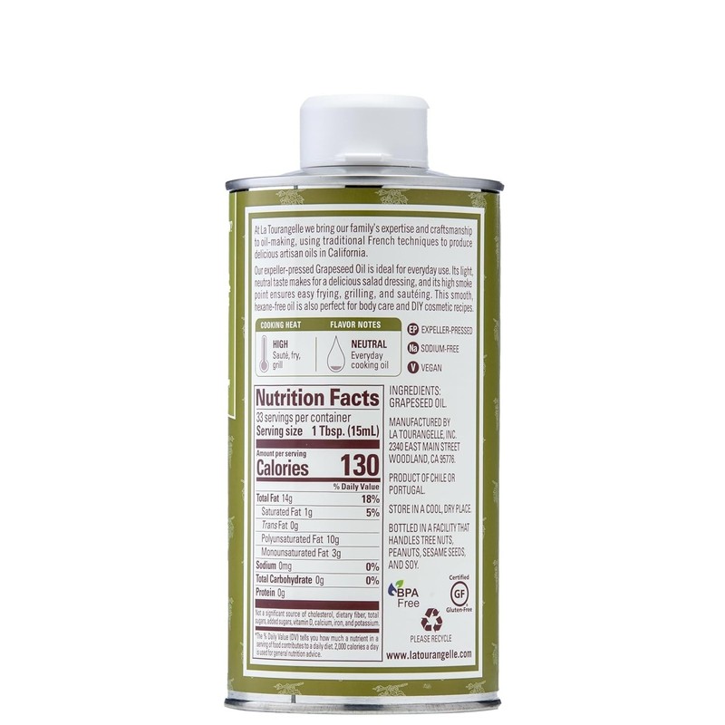 Expeller-Pressed Grapeseed Oil, High Heat Neutral Cooking Oil, Cast Iron Seaso gallery