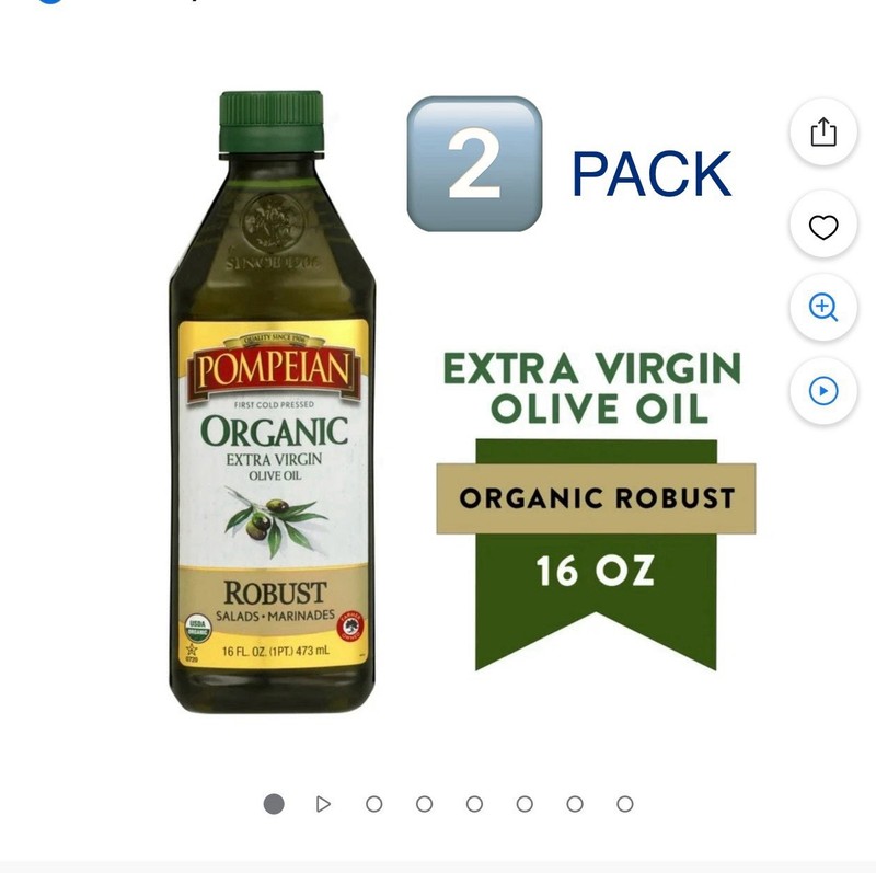 Pompeian Organic Extra Virgin Olive Oil 16oz – 2 Pack