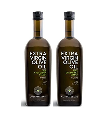 Extra Virgin Olive Oil 100% Cold Pressed 2 Bottles Net Wt. 25.4 FL OZ (750mL)