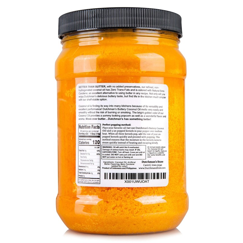 Coconut Oil for Popcorn | Butter Flavor, Vegan, Gluten-Free, 30oz Jar gallery