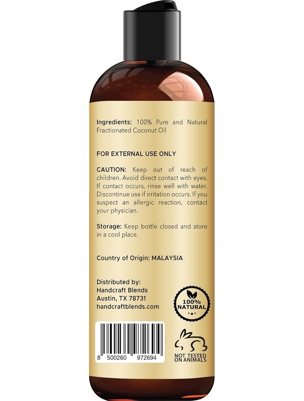 Fractionated Coconut Oil - 8 Fl Oz - 100% Pure and Natural - Grade Carrier O... gallery