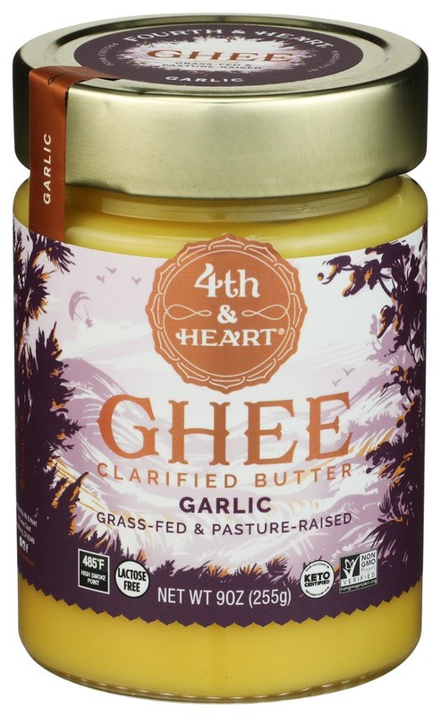 Fourth & Heart Ghee Garlic Flavor 9 oz Non GMO Keto Friendly