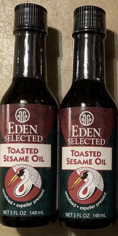 Eden Toasted Sesame Oil (Unrefined / Expeller Pressed / 2 Jars of 5 oz. Each)