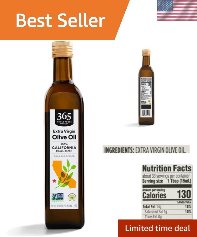 Small Batch California Extra Virgin Olive Oil, 16.9 Fl Oz – Cold Pressed Luxury