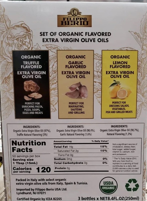 Filippo Berio Organic Flavored Extra Virgin Olive Oil 3x 8.4 Fl Ounce FREE SHIP! gallery