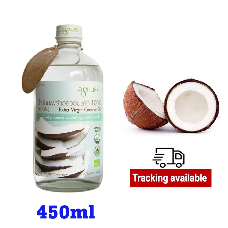 450 ml Agrilife Coconut Oil 100% Organic Cold Pressed Extra Virgin Healthy Skin