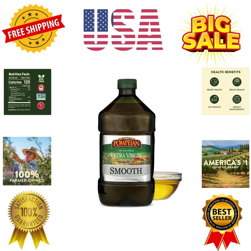 Smooth Extra Virgin Olive Oil, Contains Polyphenols, First Cold Pressed, 101 …