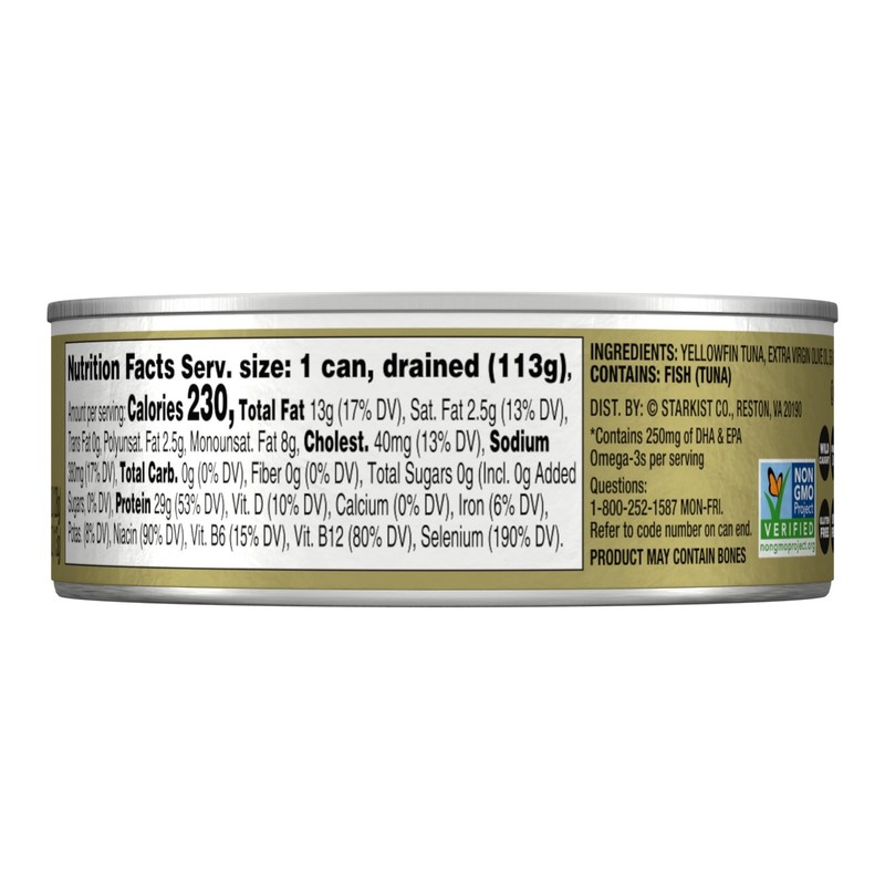 Solid Yellowfin Tuna in Extra Virgin Olive Oil - 4.5 oz Can, Pack of 12, High Pr gallery