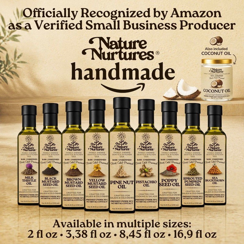 Pine Nut Oil for Cooking Raw Unrefined First Cold-Pressed Below 30C Made in USA gallery
