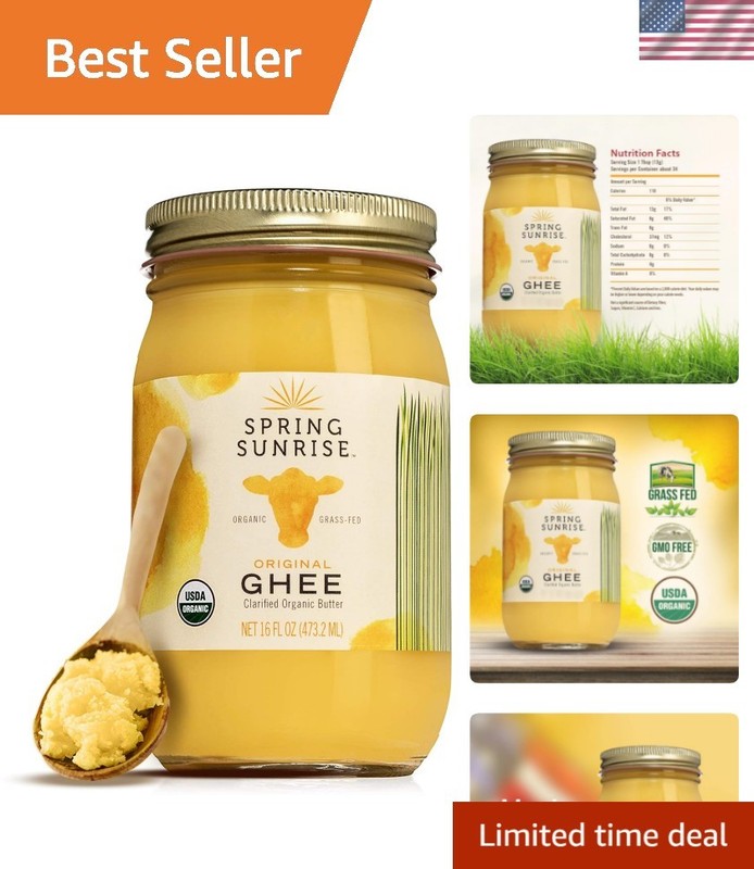Keto & Paleo Friendly Organic Ghee 16 oz – Sustainably Sourced Clarified Butter