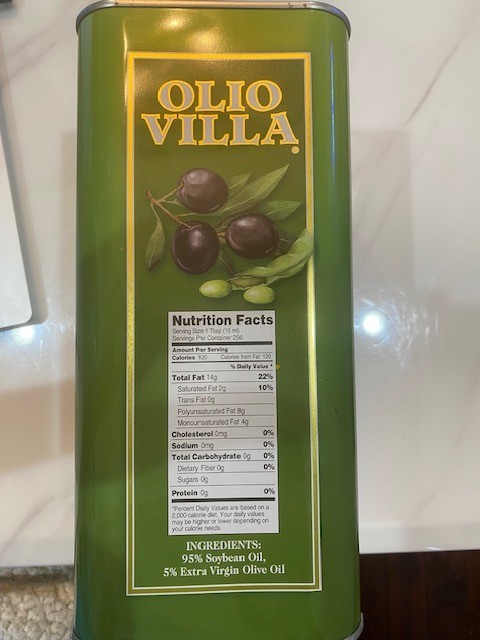 Ollo Villa, 1 Gallon, Blended Pomace Oil, 95% Soybean Oil and 5% Extra Olive gallery
