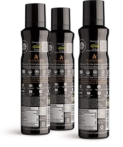 Organic Extra Virgin Olive Oil Spray - 3 Pack, Non-Stick Cooking Spray, Cold Pre gallery