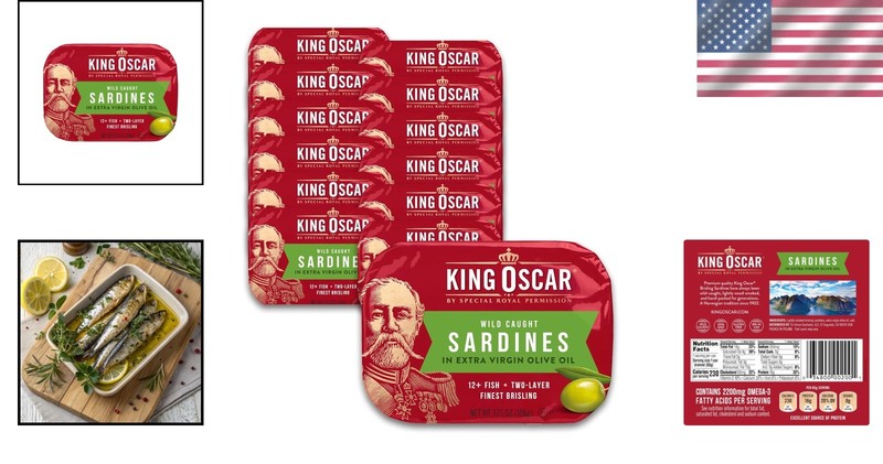 Pack of 12 Wild-Caught Brisling Sardines in Extra Virgin Olive Oil, 3.75 oz gallery