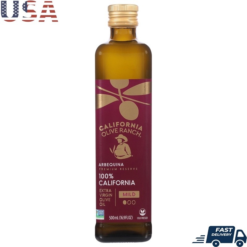 Extra Virgin Olive Oil Arbequina 100% California Cold Pressed Vegan 16.9oz New
