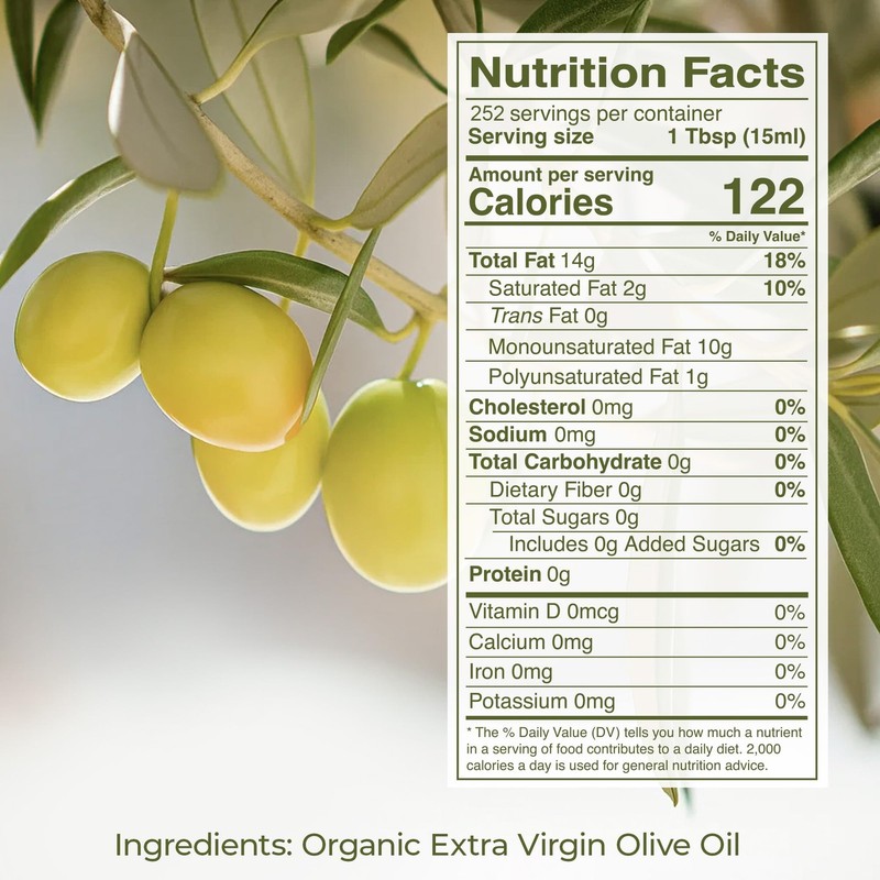 Extra Virgin Organic Olive Oil - Gluten-Free and Cholesterol-Free Oil Perfect... gallery