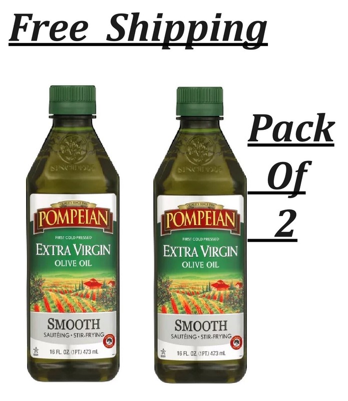 Pompeian Smooth Extra Virgin Olive Oil – 16 fl oz Pack Of 2 With Free Shipping