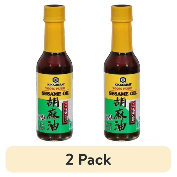 PACK OF 2 Kikkoman 100% Pure Sesame Oil, 5 Fl Oz EACH (BUNDLE)