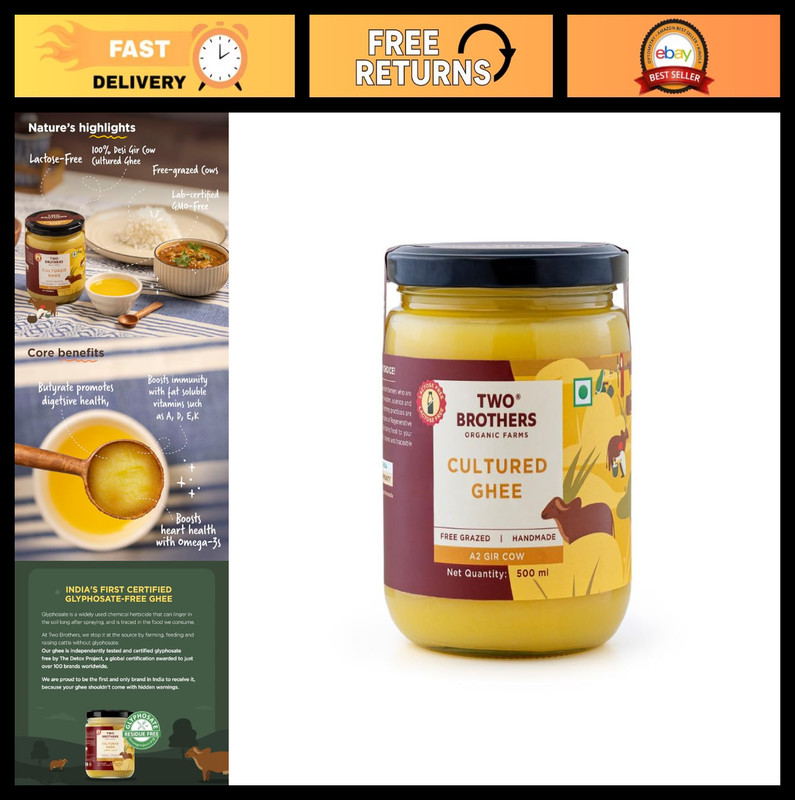 Grass Fed Ghee Butter from Gir Cow – Gut Friendly, Non-GMO, Lactose-Free, Keto –