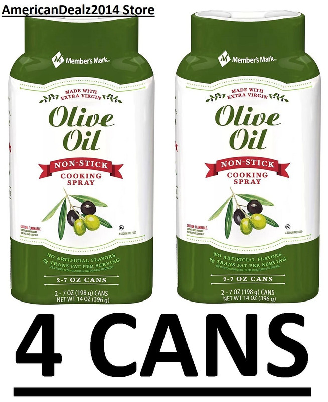 4 CANS – Member’S MARK Olive Oil Cooking Spray – 7 Oz (Total 28 Oz) FREE SHIP!!