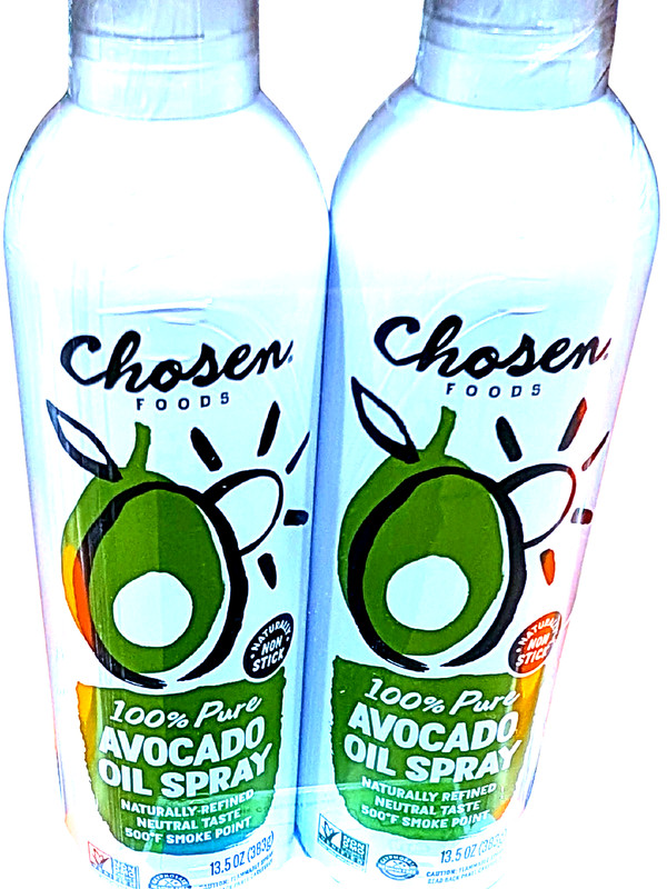 Chosen Foods 100% Pure Avocado Oil Spray 2x13.5 Ounce Cans EXP 10/2026 gallery