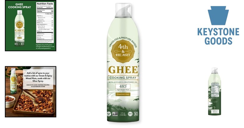 5oz Grass-Fed Ghee Spray Non-Stick Cooking Oil - High Smoke Point 485°F, Pale... gallery