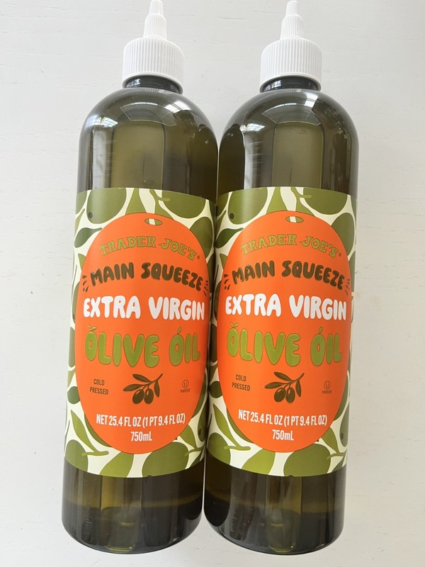 2- Trader Joe’s main squeeze extra virgin cold pressed olive oil 25.4 oz each