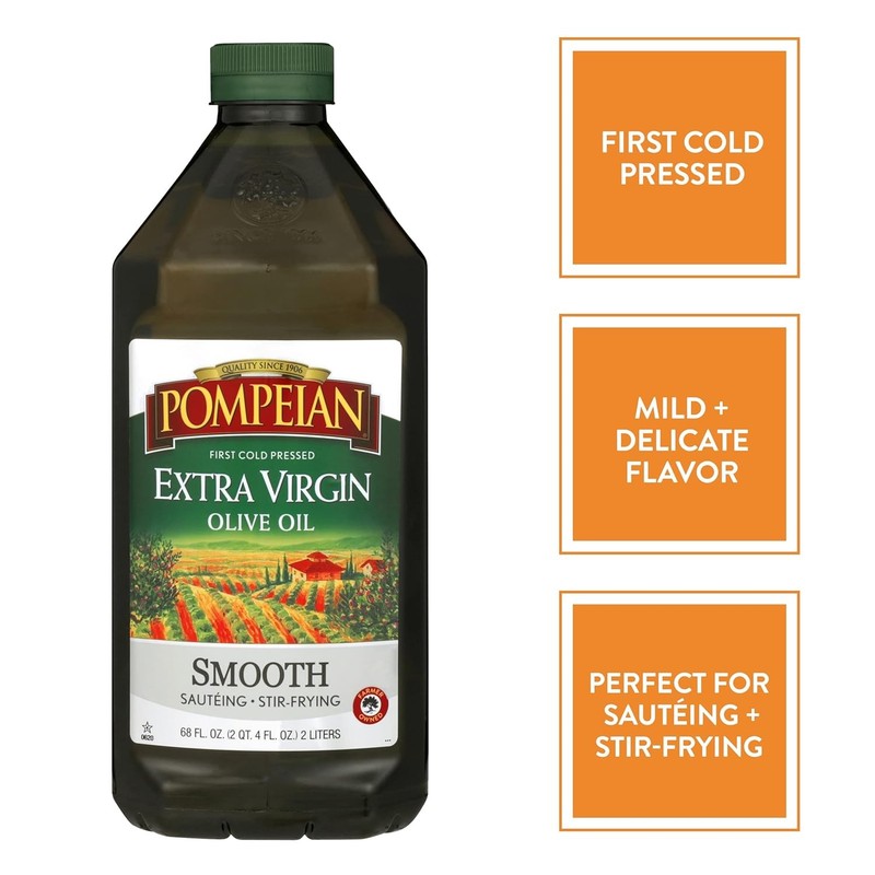 Pompeian Smooth Extra Virgin Olive Oil First Cold Pressed Mild and Delicate 68 gallery