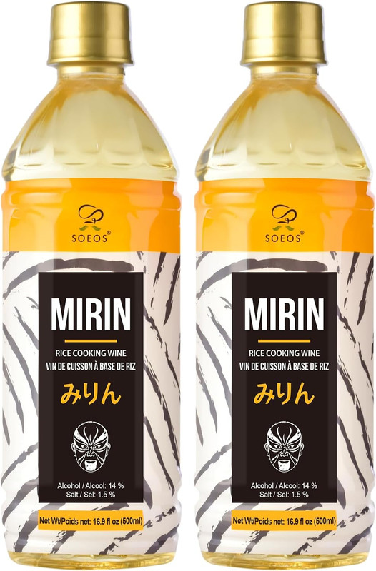 Mirin Japanese Cooking Wine, 16.9 Fl Oz (Pack of 2), Authentic Natural Sugar Swe