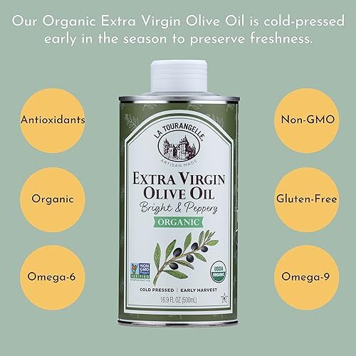 La Tourangelle Organic Extra Virgin Olive Oil Cold-Pressed High Antioxidant P... gallery