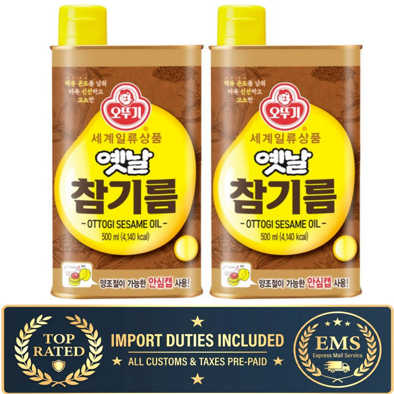 Ottogi Premium Sesame Oil (500ml x 2 Bottles) - Best K-Food