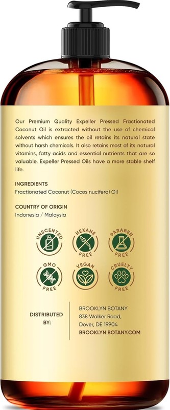 All-Natural 16 Fl Oz Fractionated Coconut Oil for Hair, Skin & Massage Therapy gallery