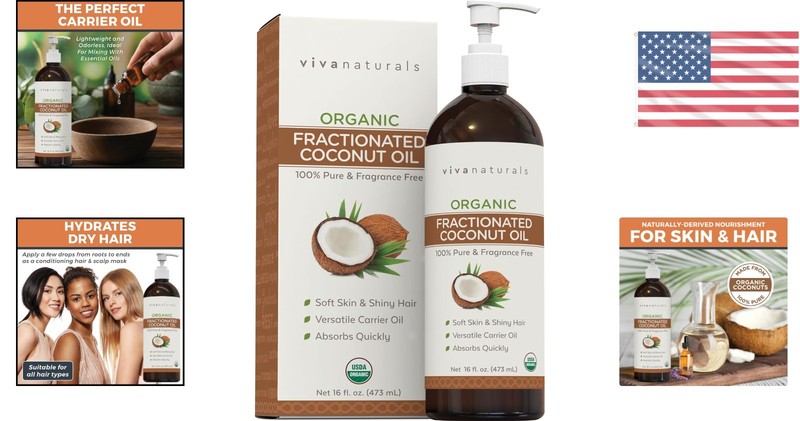 Lightweight 16 fl oz Fractionated Coconut Oil – Hydrating Skin & Hair Essential gallery