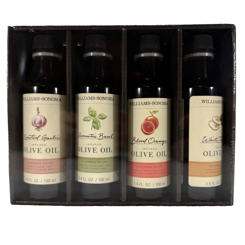 Williams Sonoma Infused Extra-Virgin Olive Oil Gift Box Set 3.4 fl oz ea SEALED