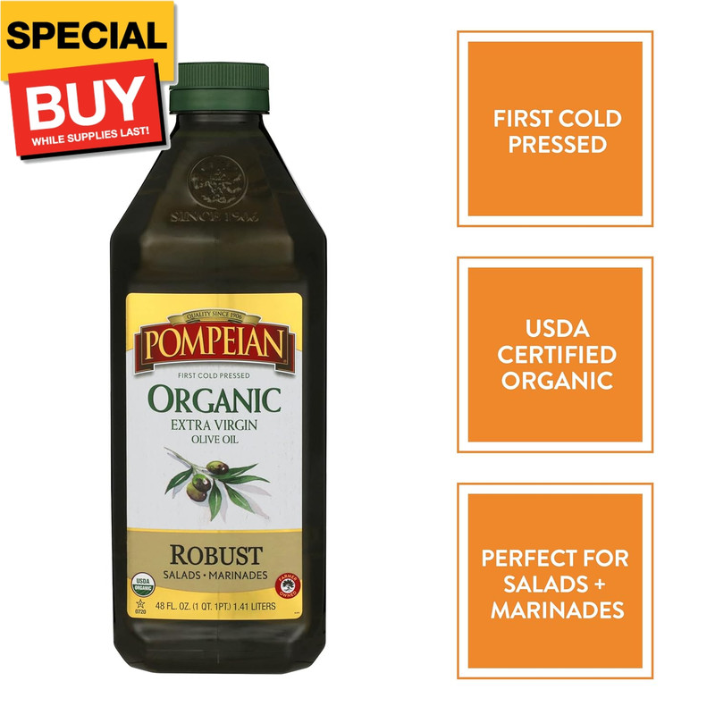 USDA Organic Robust Extra Virgin Olive Oil, Contains Polyphenols, First Cold Pre gallery