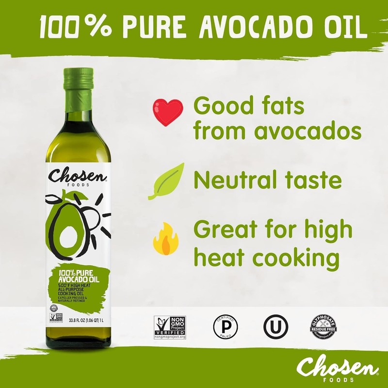 100% Pure Avocado Oil, Keto Diet Friendly, Kosher Oil for Baking, High-Heat C... gallery
