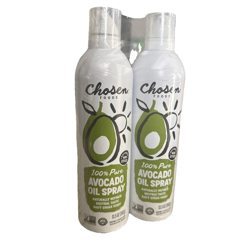 Chosen Foods 100% Pure Avocado Oil Spray 2×13.5 Ounce Cans EXP 10/2026