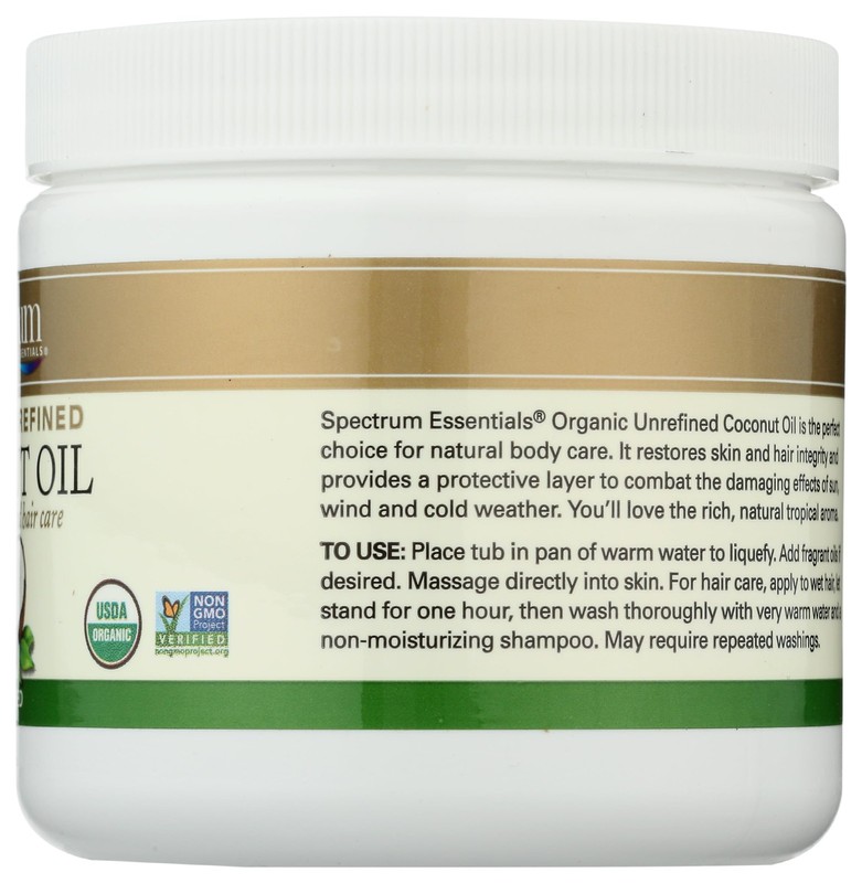 Spectrum Essentials Organic Virgin Coconut Oil, Unrefined, 15 oz gallery