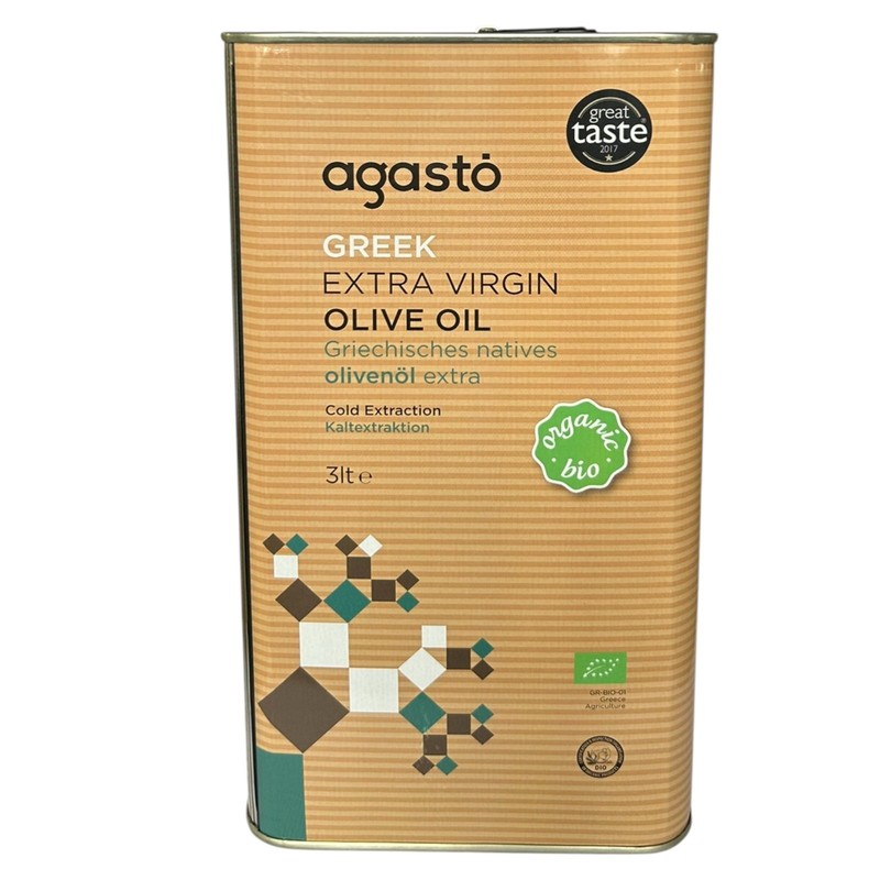 agasto Organic Greek Extra Virgin Olive Oil | Exceptional Quality | 2025 | 3lt
