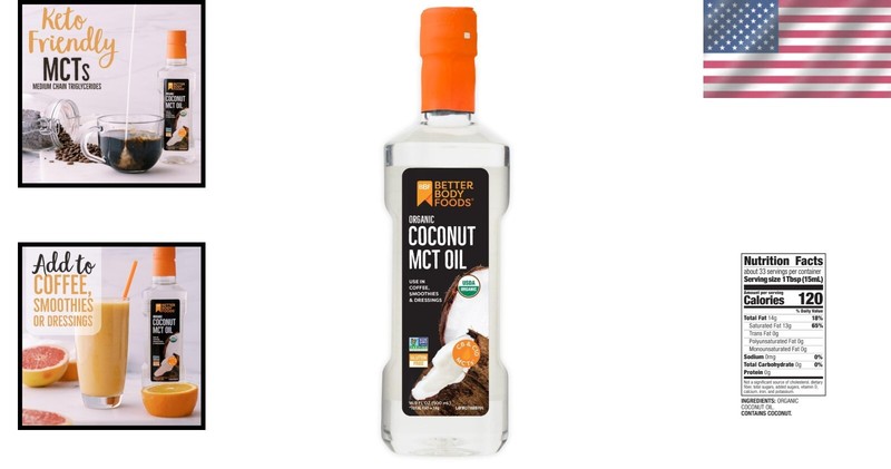 Organic Coconut MCT Oil - Energy-Boosting, Keto-Friendly & Gluten-Free - 16.9 oz gallery