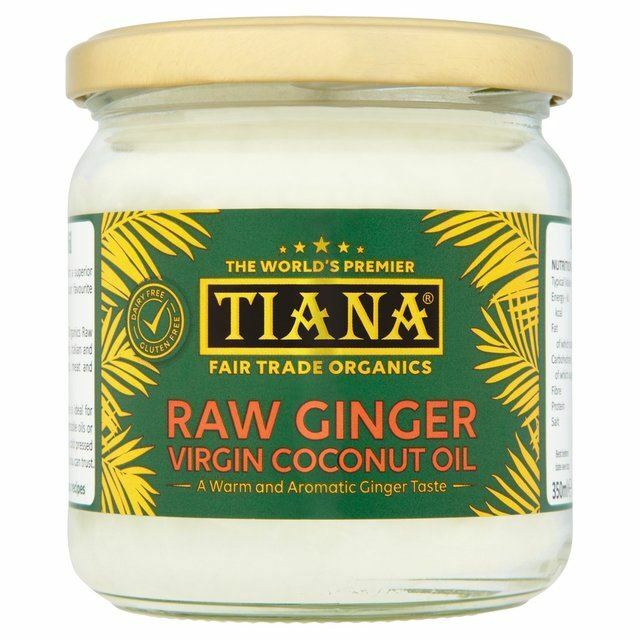 Tiana Fair Trade Raw Ginger Virgin Coconut Oil – 350ml (12.31 fl oz)