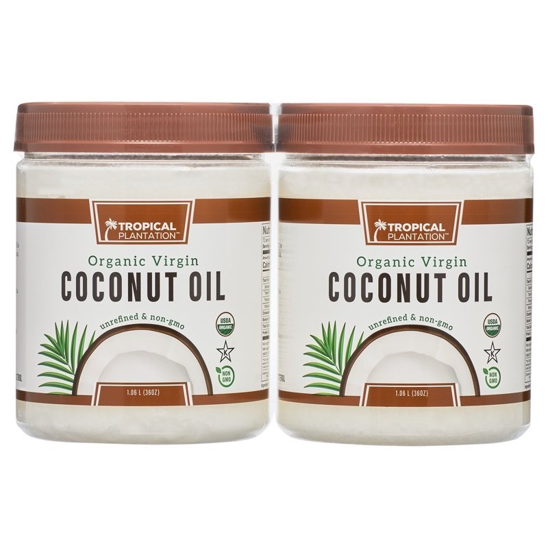 Tropical Plantation Organic Virgin Coconut Oil, 36 oz – 2-Pack (72 oz Total)