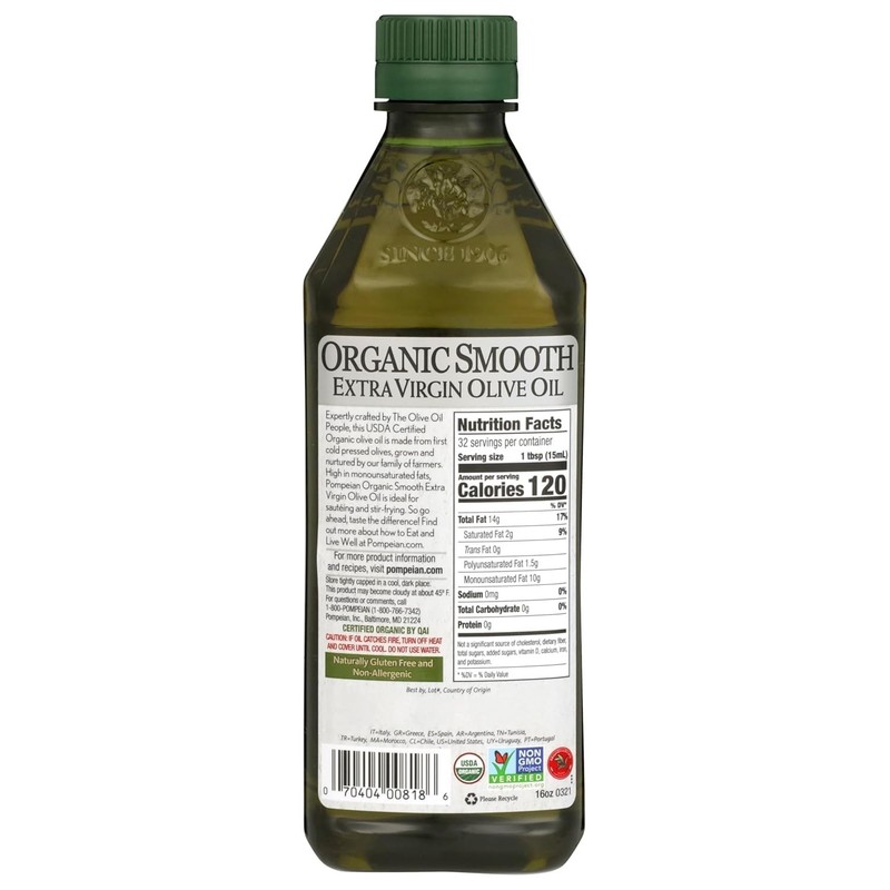 Smooth Organic Extra Virgin Olive Oil - 16 Fl Oz - First Cold Pressed gallery
