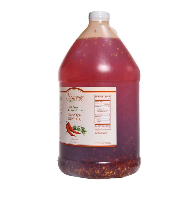 Hot Pepper Infused Extra Virgin Olive Oil – With Red Pepper Flakes- Bulk 1 Gallo gallery
