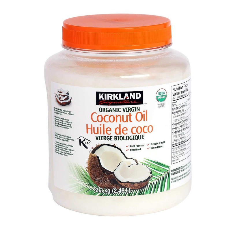 New Kirkland 100% Organic Coconut Oil – Virgin Cold Pressed Unrefined, 84 FL OZ