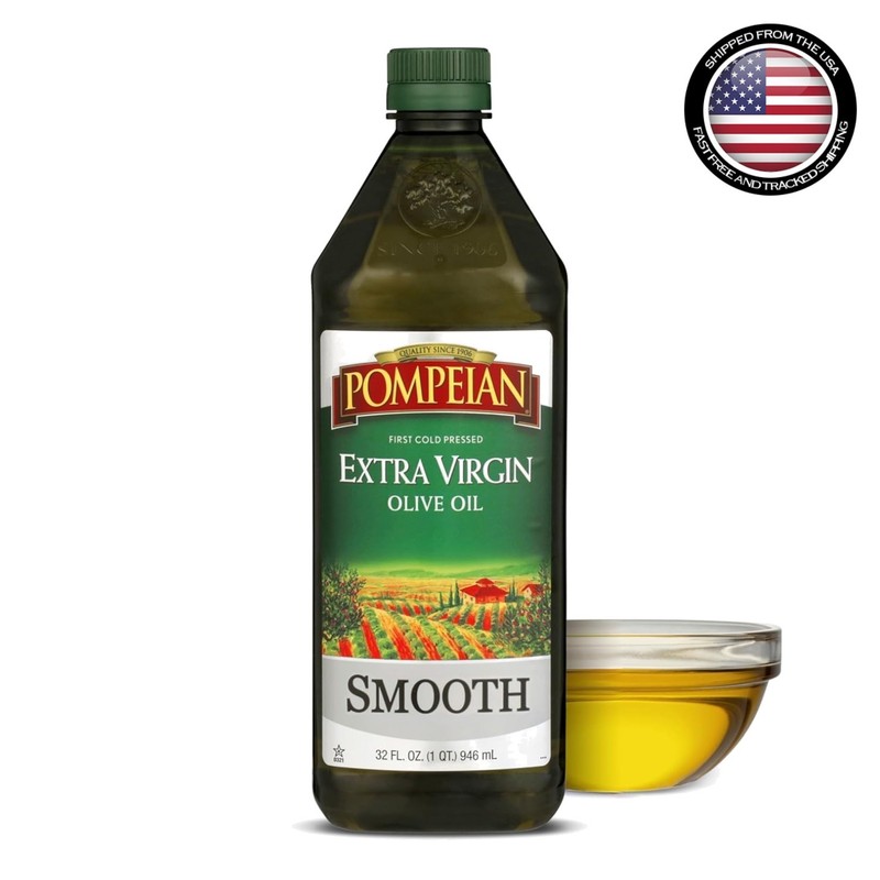 Smooth Extra Virgin Olive Oil – 32 Fl Oz – First Cold Pressed Culinary Essential