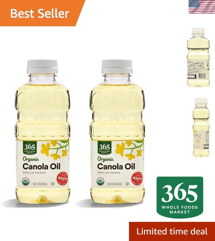 Sodium-Free Organic Canola Cooking Oil (32 Fl Oz, 2 Bottles) – Ideal for Baking