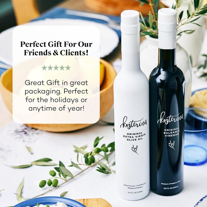 Kosterina Extra Virgin Olive Oil & Balsamic Vinegar Gift Set | Greek EVOO + M... gallery